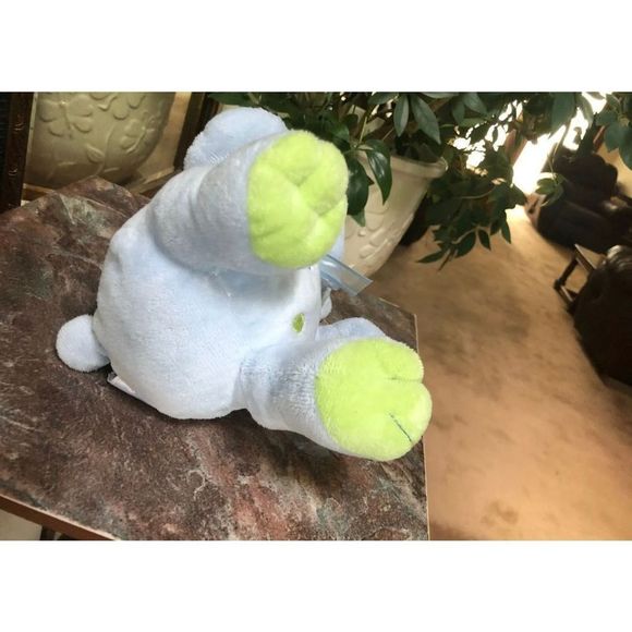 Carters Just One Year Blue w dots Teddy Bear Musical Pull Crib Toy Plush 11" NWO - Picture 4 of 10